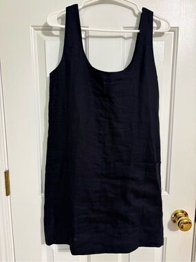 Banana Republic Women’s Sleeveless Linen Navy Tank Dress
